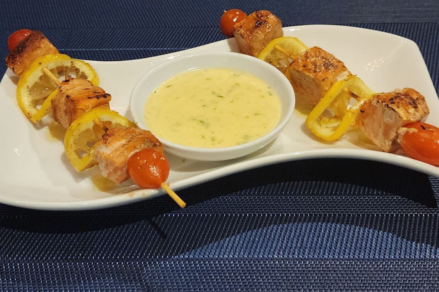 Lemon Salmon Skewers